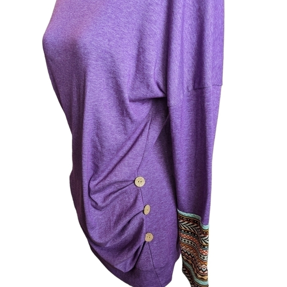 Oyamiki women's long sleeve top size small In purple - Picture 3 of 6